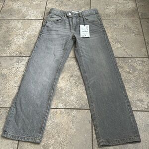 Zara Kids Girls Gray The Straight Denim Jeans NEW Size 10